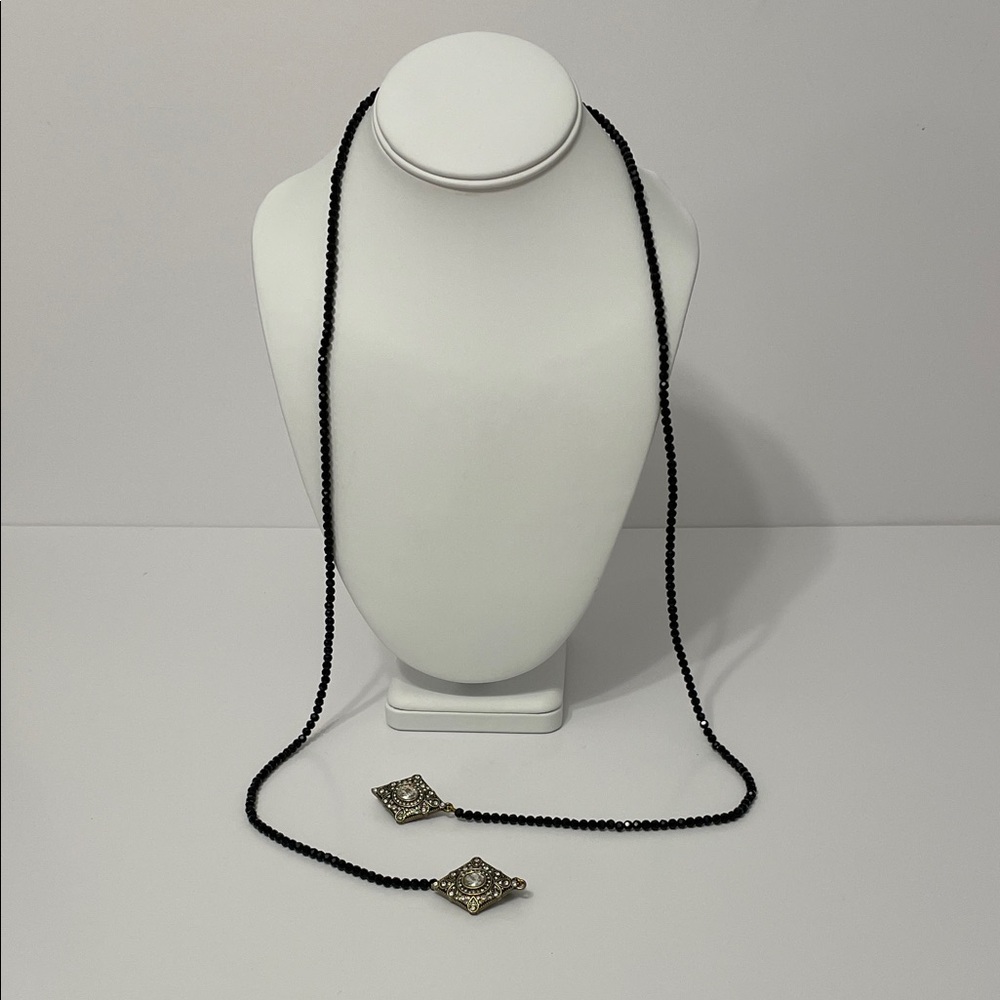 Heidi Daus Black Crystal Beaded Necklace
